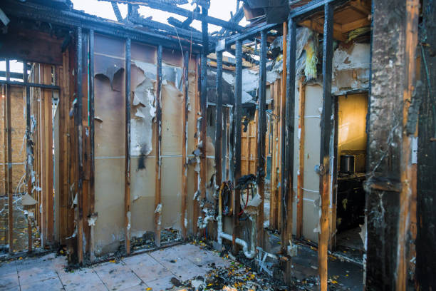 Professional Fire Damage Restoration technician working in Le Center, MN
